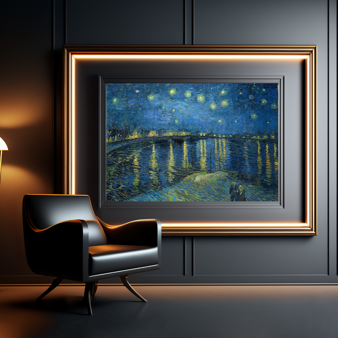 The Starry Night over The Rhone by Vincent Van Gogh - premium paint by numbers with double paint, brushes and high quality canvas