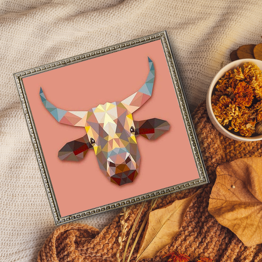 modern bull wall art paint by numbers