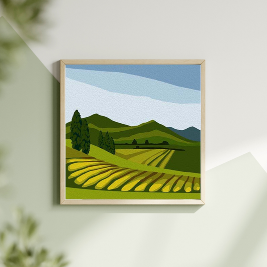 Countryside landscape paint by numbers DIY art kit