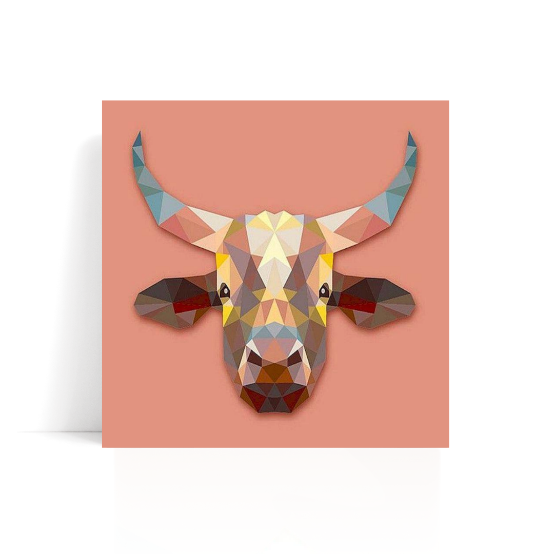 geometric taurus small framed paint by numbers kit