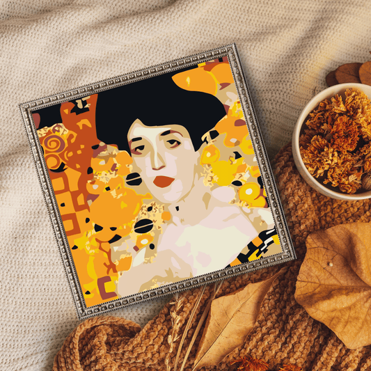 Klimt-inspired Lady in Gold artwork paint by numbers UK
