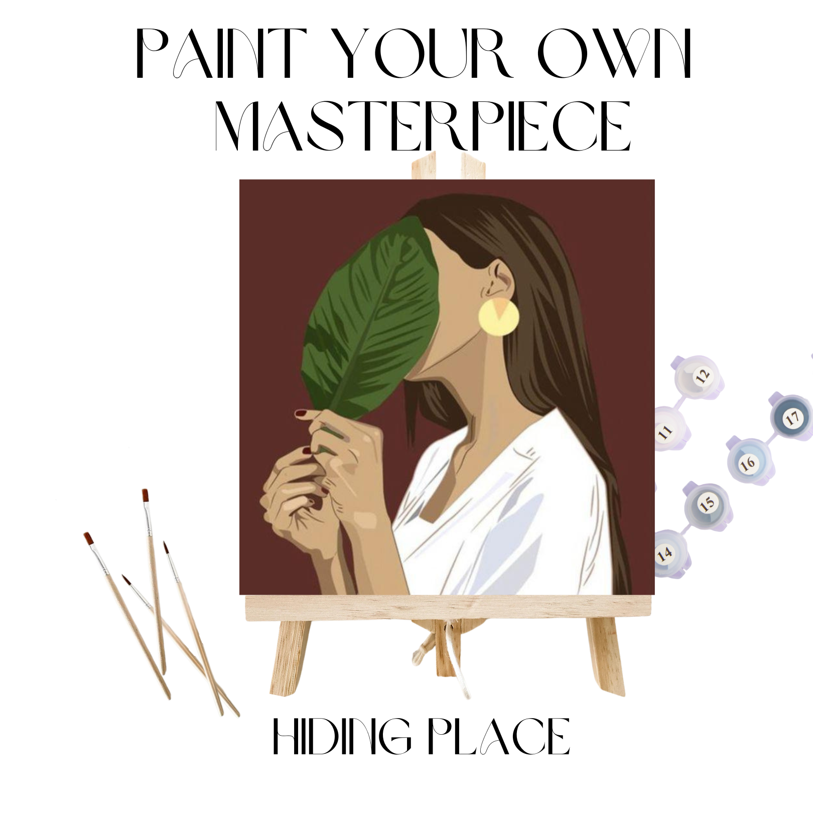 HIDING PLACE - mini paint by numbers wall art - Create Your Own Stunning Masterpiece 