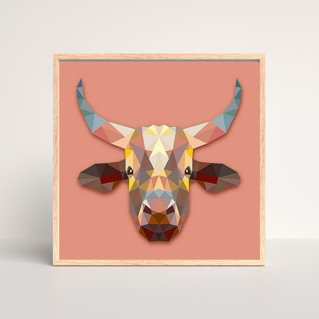 abstract bull geometric art kit