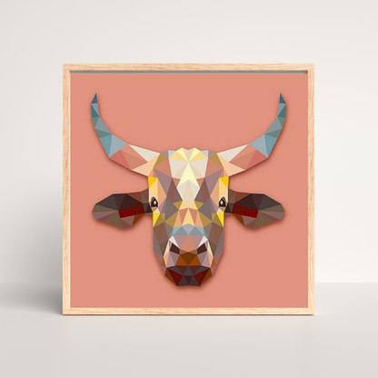 abstract bull geometric art kit