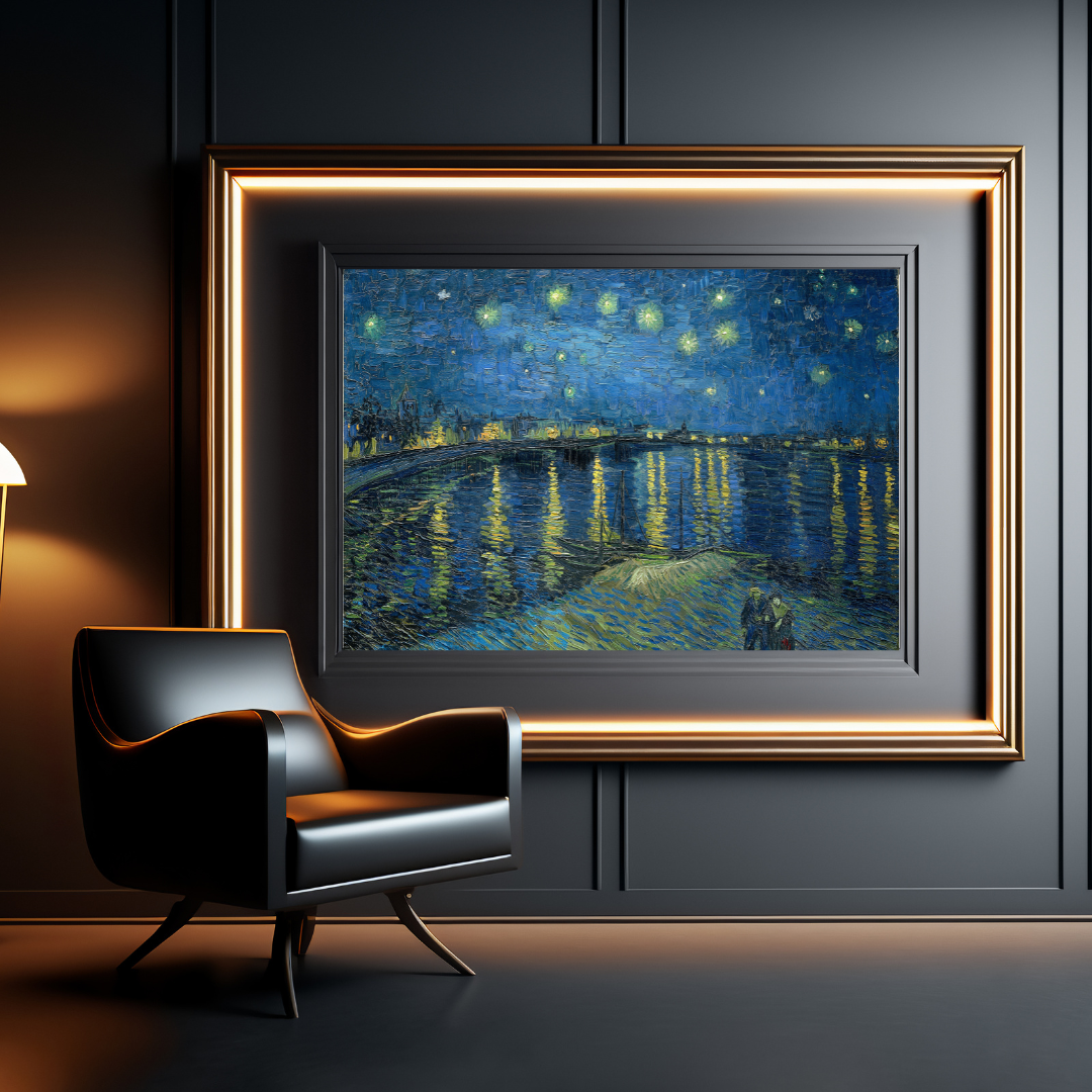 The Starry Night over The Rhone by Vincent Van Gogh  - premium paint by numbers with double paint, brushes and high quality canvas