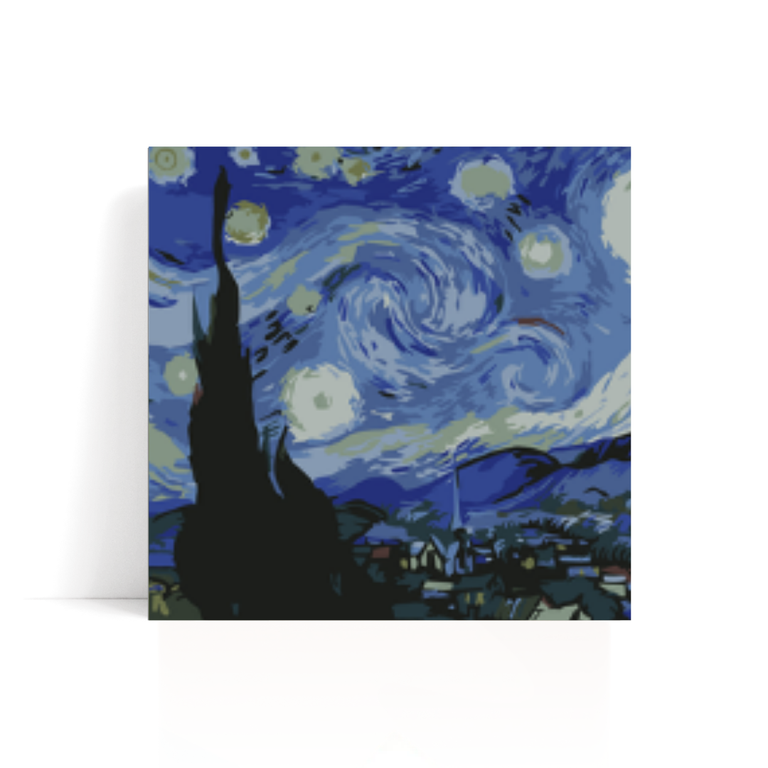 Dark Starry Night paint by numbers kit for adults