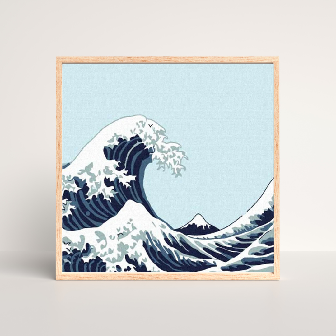 premium blue wave magic canvas painting