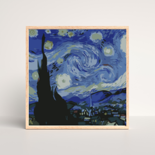 Premium Dark Starry Night painting kit on canvas