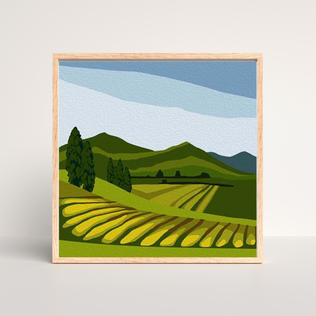 Premium paint by numbers set with brushes and easel