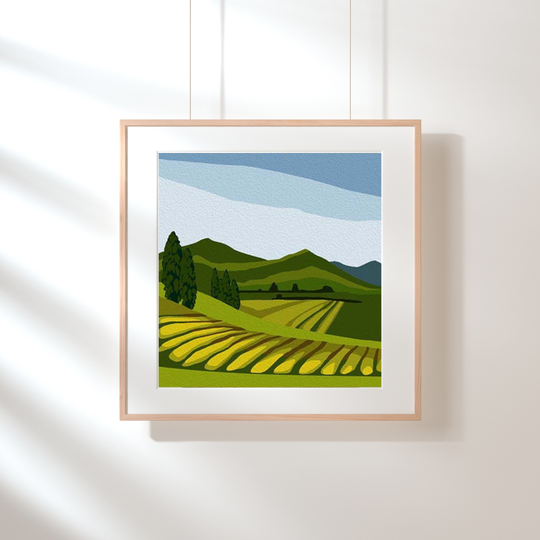 Relaxing mindful hobby Rolling Hills paint by numbers
