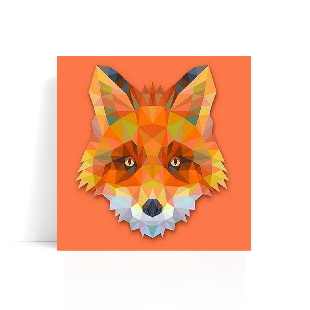 Modern Fox paint by numbers kit with framed canvas