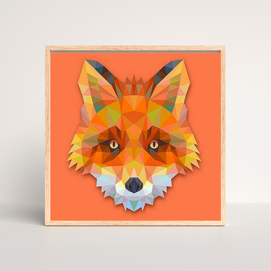Painting a geometric fox design step by step