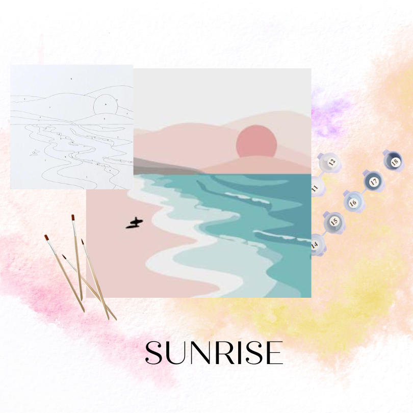 Create a Stunning Sunrise Masterpiece with our Mini DIY Craft Kit for Adults | Mini Paint By Numbers UK