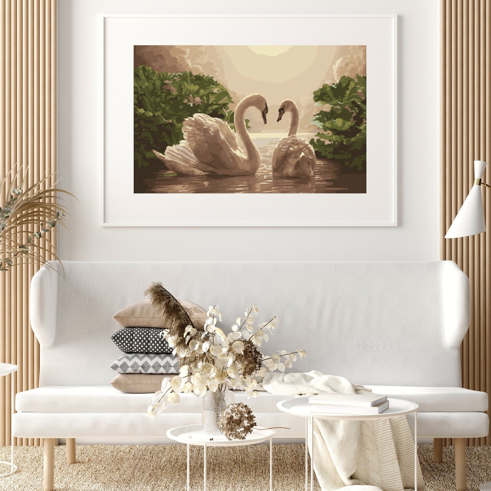 Swans - premium paint by numbers with double paint, brushes and high quality canvas