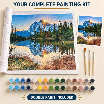 Mountain Lake Reflection 40 x 50 cm complete paint by numbers kit