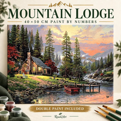 Mountain Lodge 40 x 50 cm paint by numbers kit with double paint