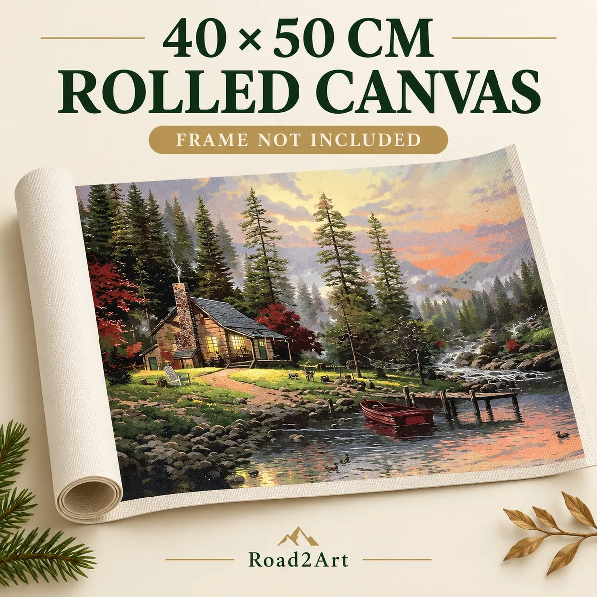 Mountain Lodge 40 x 50 cm rolled canvas frame not included