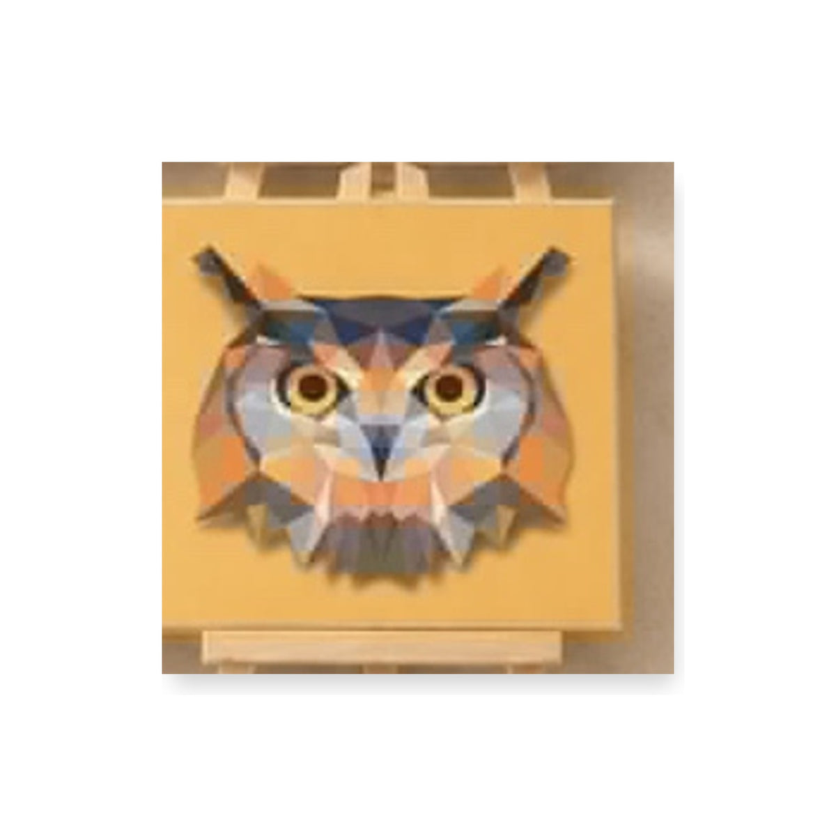 Owl paint by numbers kit in the animal paint by numbers set of four