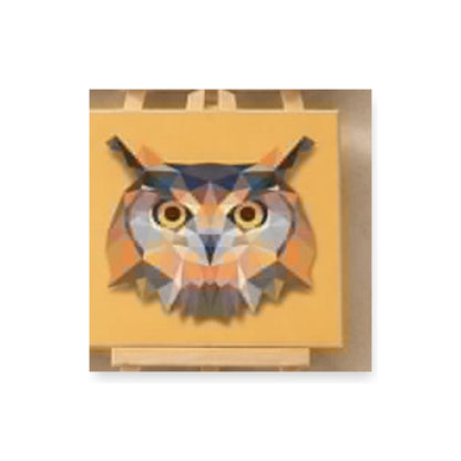 Owl paint by numbers kit in the animal paint by numbers set of four