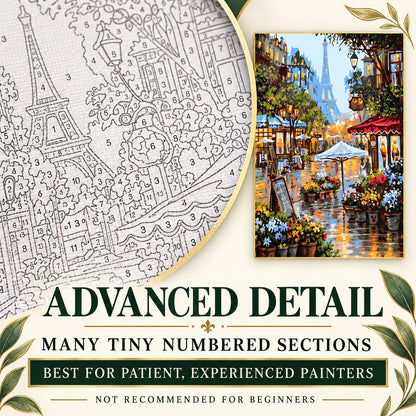 Advanced Paris Flower Market canvas with many tiny numbered sections