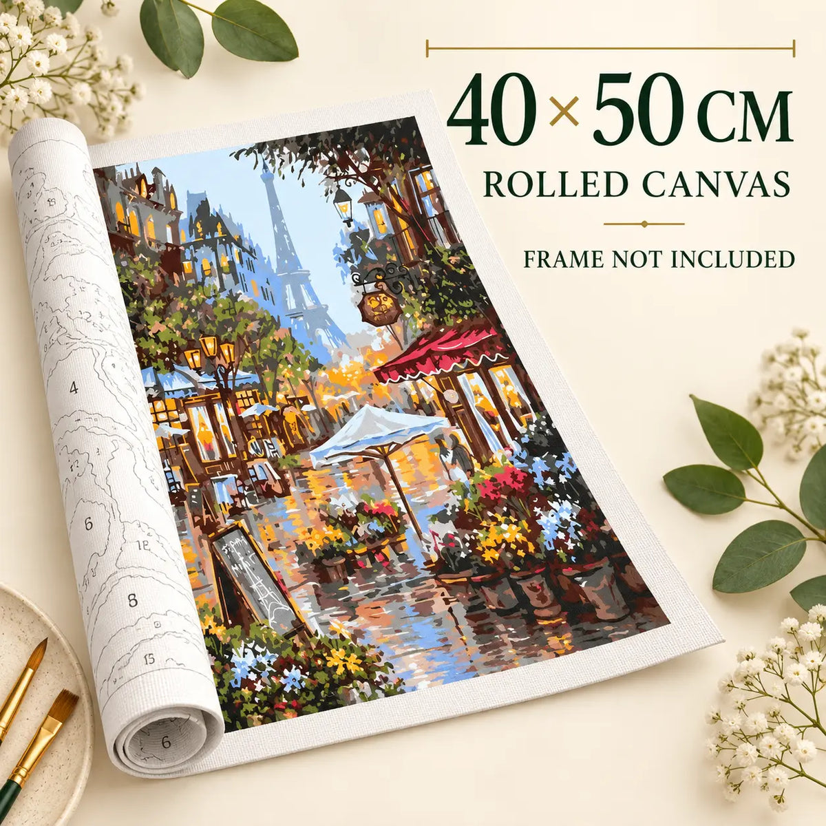 Paris Flower Market 40 x 50 cm finished artwork and rolled canvas
