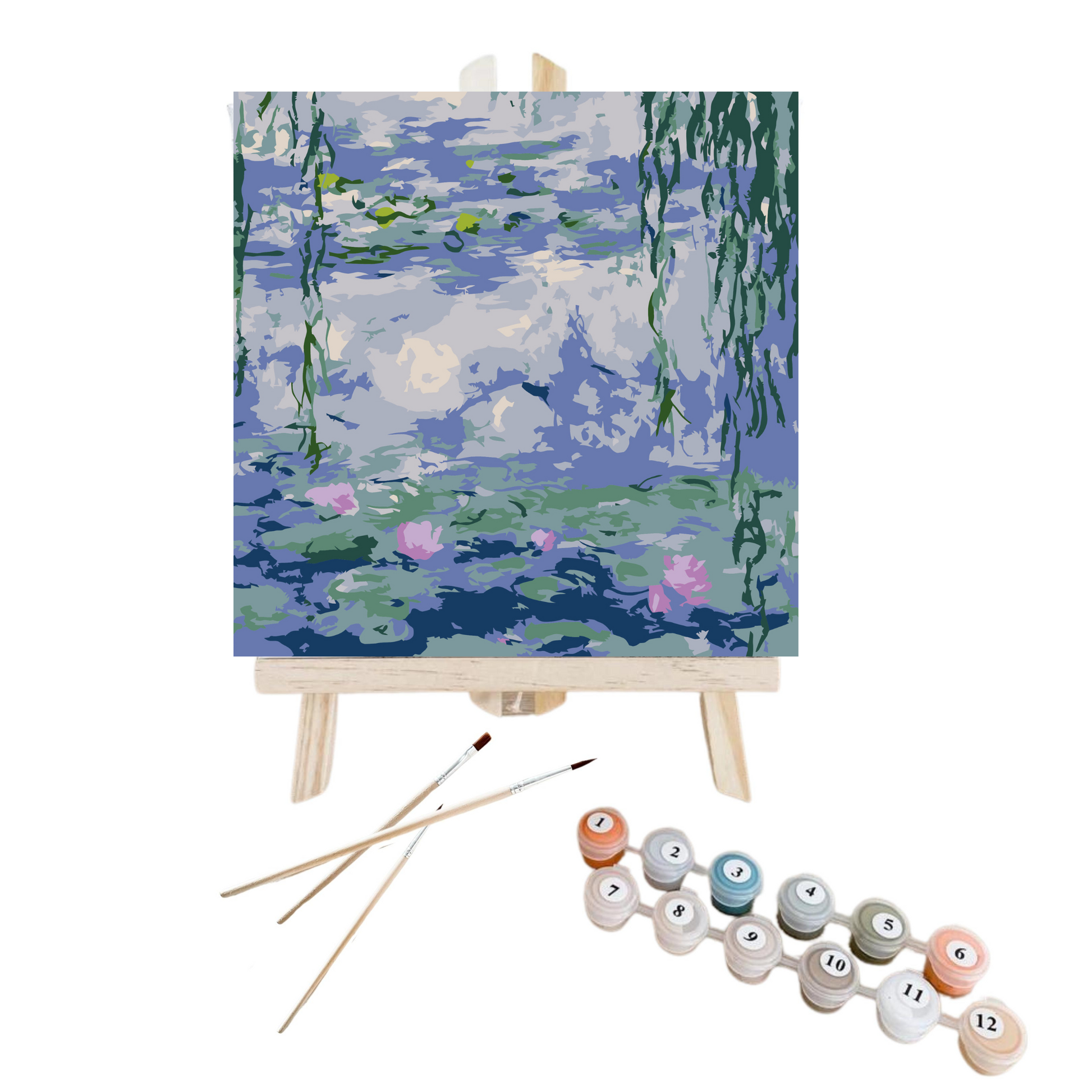 Water Lilies by Monet - small paint by numbers complete with easel, paint and brushes