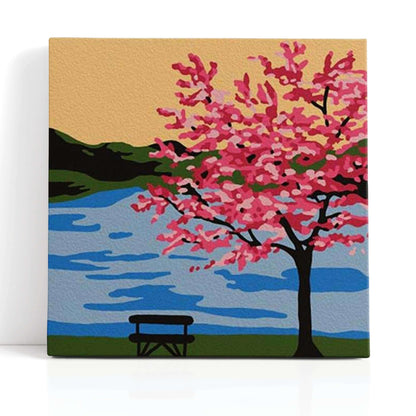 Japanese Blossom small framed paint by numbers kit 20x20 cm