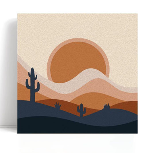 DESERT MOON - mini paint by numbers complete with easel and free shipping