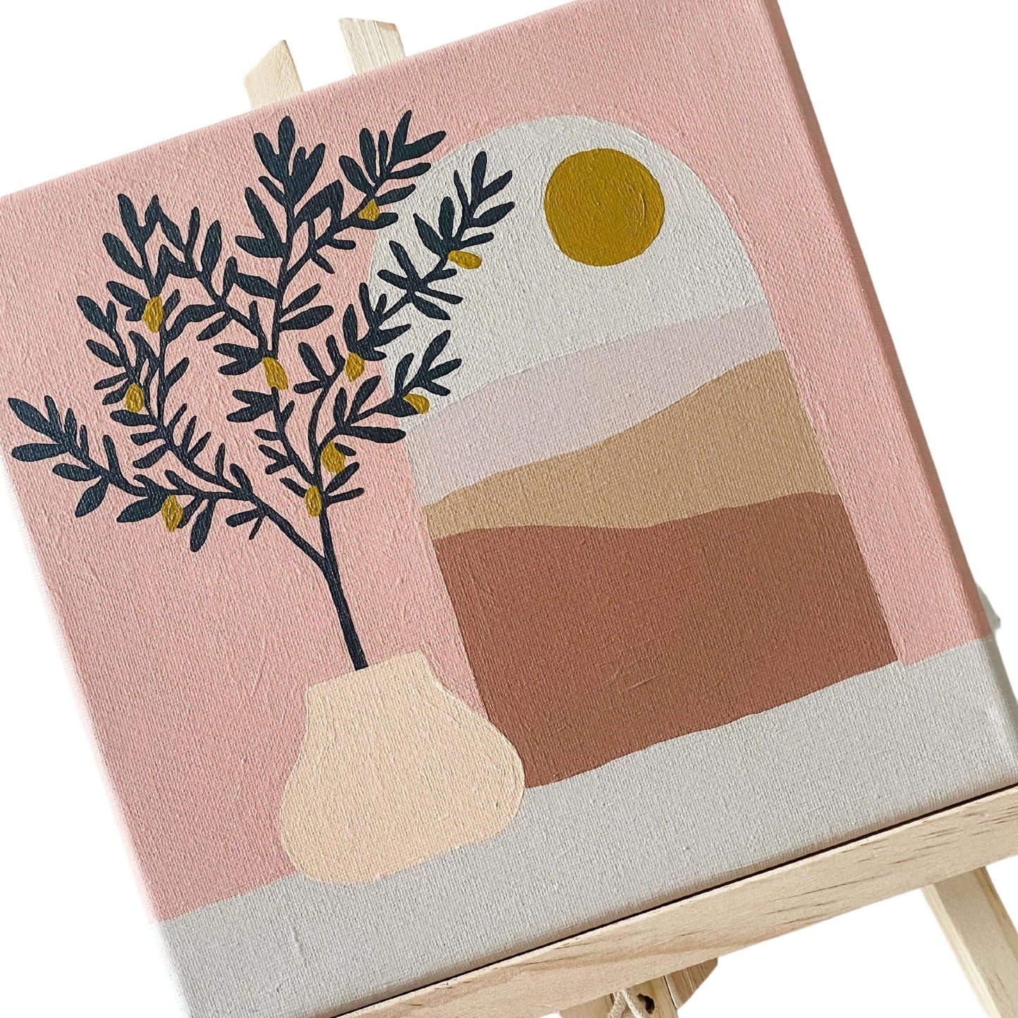 OLIVE TREE - Mini Paint By Number kit with easel and free shipping